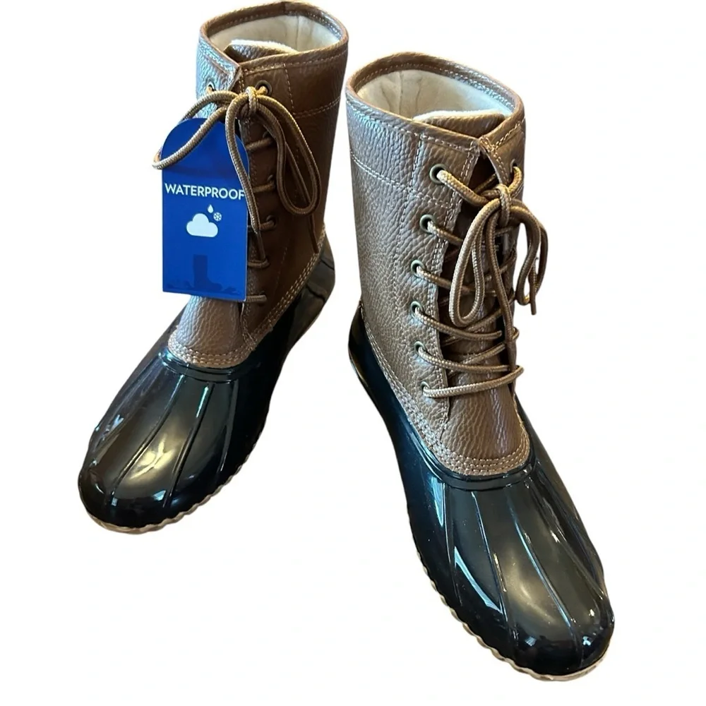 JBU Maplewood Waterproof Chocolate Brown Rain Boots NWT Size 8.5